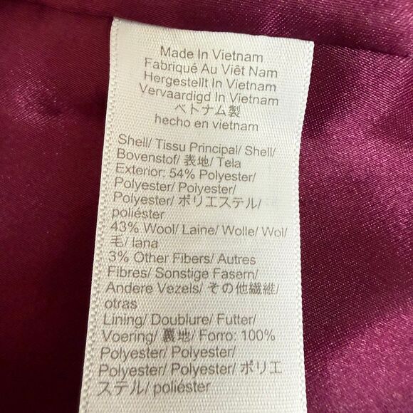 J. Crew wool blend Lady day coat in vintage burgundy jeweled buttons size 4 NWT - Picture 7 of 10